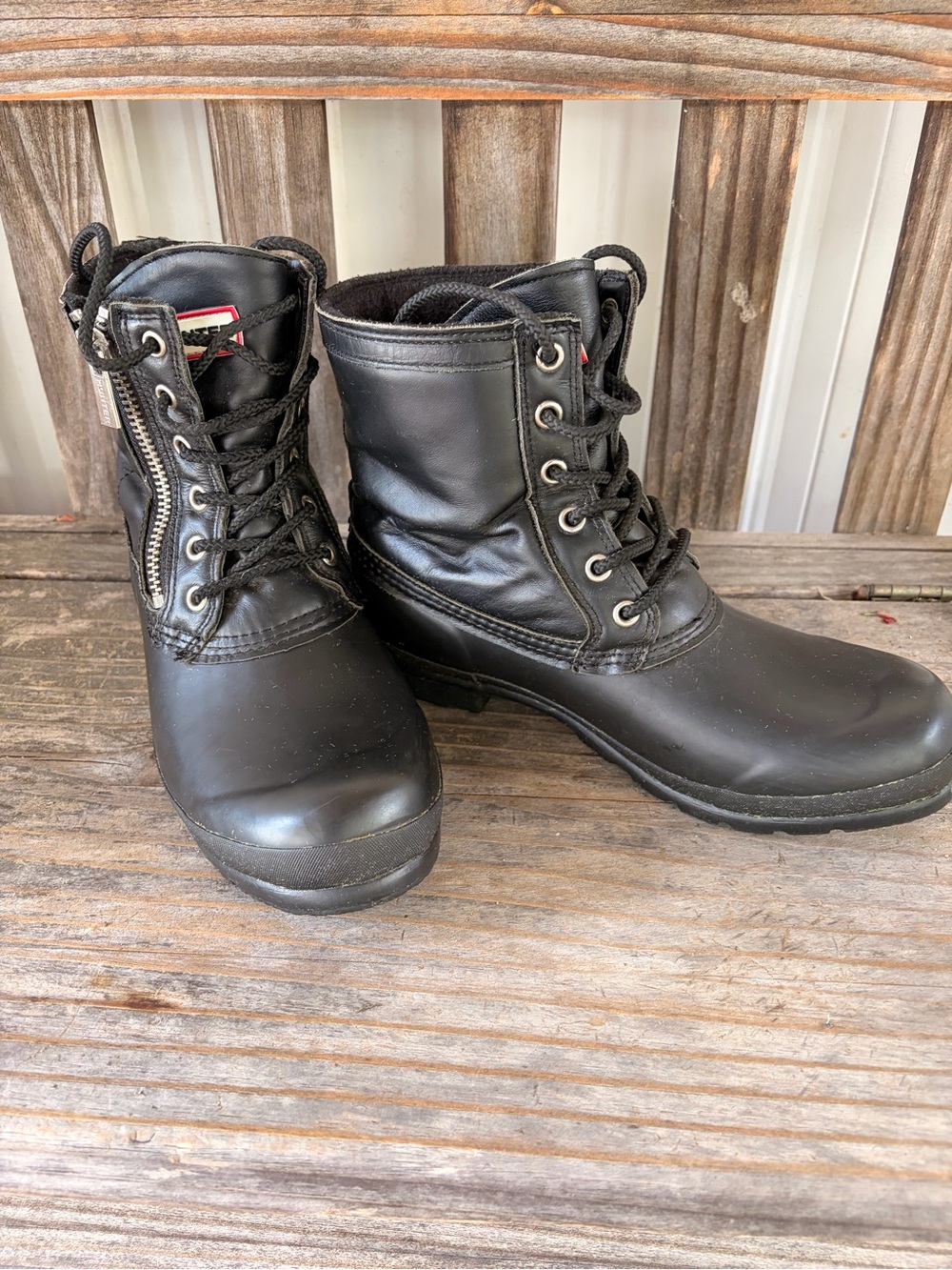 Hunter Black Lace-Up Boot Interior - Picture 2 of 8